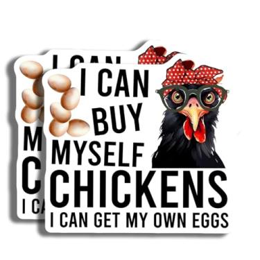 Imagem de Adesivo divertido para amantes de galinhas I Can Buy Myself Adesivo de humor de animais de fazenda Adesivo de presente para amantes de ovos - Design decorativo durável para casa ou escritório -
