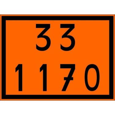 Imagem de Kit 4 Placas Numerologia Laranja Onu 33 1170 Carga Perigosa 331170 - S