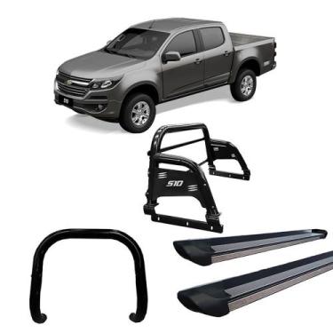 Imagem de Kit Quebra Mato Estribo Personalizado Santo Antônio S10 12/20 Preto - 