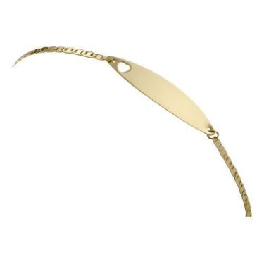Imagem de Pulseira Infantil Nome Ouro 18k 750 Piastrine 13 Cm Coração - JOIE JOI