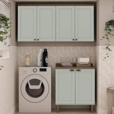 Imagem de Armário Multiuso Lavanderia Modulado Área de Serviço 4 peças 58 Acquaf