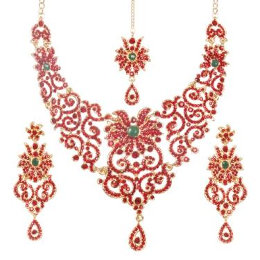 Imagem de Touchstone Conjunto de colar de joias de designer de Bollywood indiano para mulheres.