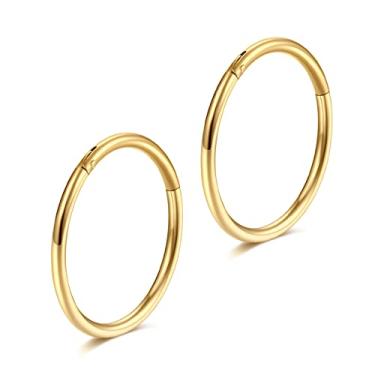 Imagem de 16 g 18 g 20 g anéis de nariz argolas grau 23 titânio preto articulado septo anéis sem costura clicker sleeper cartilagem daith tragus hélice piercing brincos de argola, Metal, Titânio G23