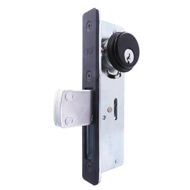 Imagem de elox Fechadura de fechadura de alumínio para porta estreita oscilante, fechadura oscilante, cilindro de zinco com chave dupla e 4 chaves, fundo de 31/81.3 cm, acabamento em bronze escuro