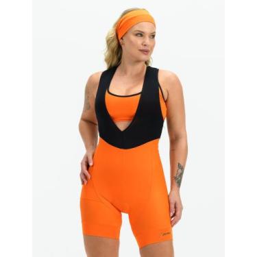 Imagem de Bretelle De Ciclismo Feminino Laranja Golden Savancini (2420), PP