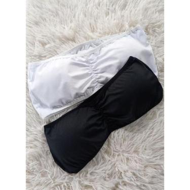 Imagem de Kit 2 Sutiãs sem alça Com Bojo Removível Bustiê Top faixa Carnaval Fes