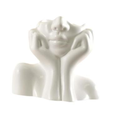 Imagem de FLCPJGV Formulário feminino vaso face vaso de flores de flor branco decoração de mesa de mesa moderna decoração para casa para quarto de estante de livros