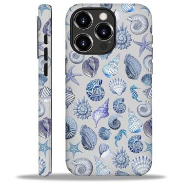 Imagem de Kapadiy Capa para iPhone 16 Pro, concha de praia de verão para mulheres e homens, capa protetora de corpo inteiro à prova de choque 2 em 1 de silicone + capa rígida de PC para iPhone 16 Pro