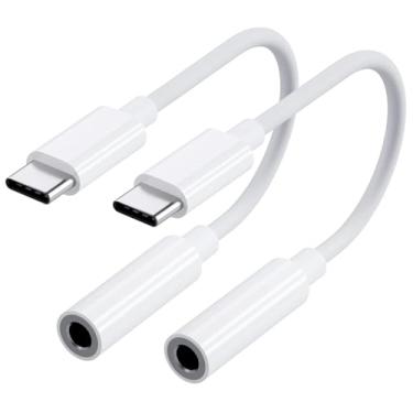 Imagem de D & K Exclusives Adaptador USB C para conector de fone de ouvido de 3,5 mm para iPhone 16/iPhone 15, USB C para cabo dongle de áudio auxiliar compatível com iPad Pro/Galaxy S24 S23 Ultra/Pixel 9