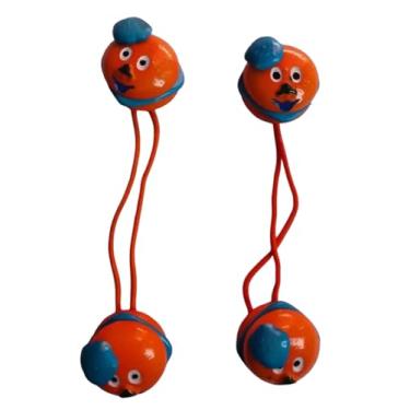 Imagem de 2 Pares Maria chiquinha Xuxa de cabelo Infantil Hamburger Fashion laranja