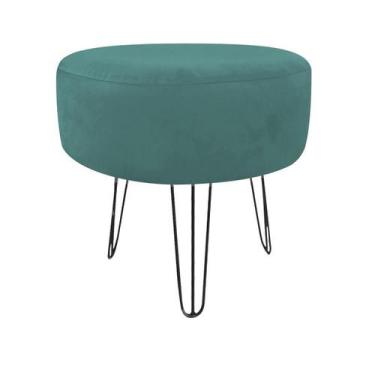 Imagem de Puff Puf Banqueta Para Sala Azul Turquesa Turquesa Moderno - Decore.Co