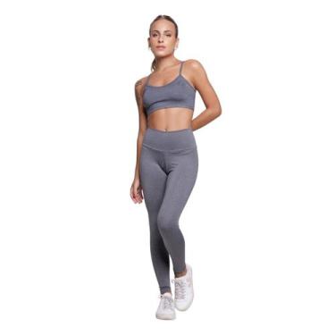 Imagem de Conjunto Top Alça Fina e Calça Suplex Bella Fiore Roupa Para Academia 