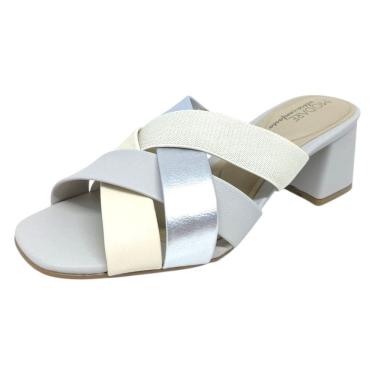 Imagem de Tamanco Feminino Salto Médio Super Conforto Brilho Modare