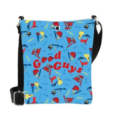 Imagem de WSNANG Bolsa de maquiagem Chucky Horrible Movie Good Guys, bolsa com zíper, presente para fãs de Chucky, bolsa com zíper para amantes de filmes de terror, Pulseira Good Guys, One Size, Moderno