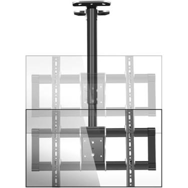 Imagem de CUTPOIY Suporte de parede para TV de teto ajustável, suporte de montagem de TV telescópico inclinado, serve para TVs de 37 a 85 polegadas para TVs de 26 a 70 polegadas