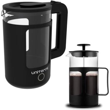 Imagem de Kit Chaleira Elétrica Inox e Vidro 1,5 L 110V + Cafeteira Prensa Francesa Manual Cremeira (650 ML)