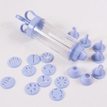 Imagem de Pistola de decoração de bolos, kit de confeitar cupcake, kit de decoração de bolos com 8 pontas de confeitar, injetor de cupcake, decoração de gelo (cor: roxo)