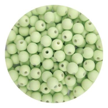 Imagem de Miçanga Emborrachada 8mm 200un p/ Montar Pulseira Infantil Terço Brinc