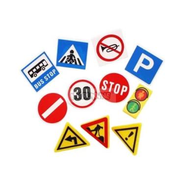 Imagem de Blocos de Montar Cidade - Sinal de Rua, Lâmpada, Barreira e Limite de 