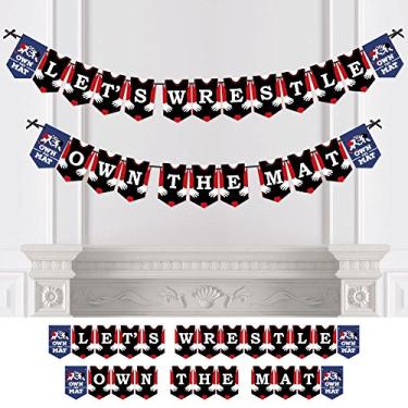 Imagem de Own The Mat - Wrestling - Party Bunting Banner - Wrestler Party Decorations - Let's Wrestle Own The Mat