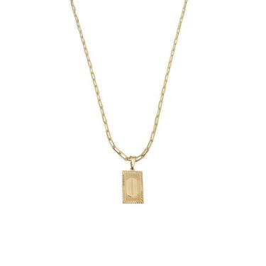 Imagem de Cordão 60Cm Masculino Feminino Pingente Letra O Banhado Ouro - Anaisa 