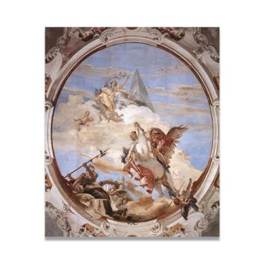 Imagem de Belerofonte em Pegasus Giovanni Battista Tiepolo Impressão em tela – Obra-prima rococó barroca, pintura escolar de Veneza, pintura a óleo decorativa para galeria doméstica 50 x 65 cm