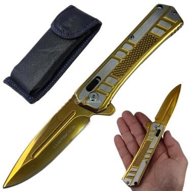 Imagem de Canivete Compacto Inox com Abertura Semiautomática e Trava de Seguranç