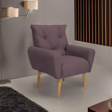 Imagem de Poltrona Decorativa Para Sala De Estar Quarto E Escritorio Denver Veludo Matrix - Rosê Rosê