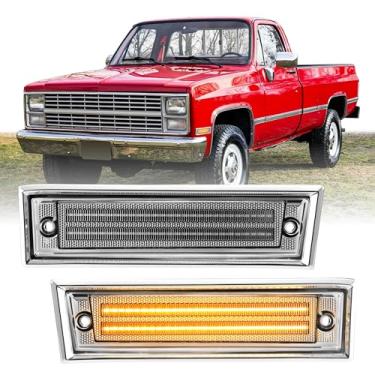 Imagem de USR 81-86 C/K Luz de Marcador Lateral – Par de Lâmpadas de Estacionamento Frontais (Esquerda + Direita) - Compatível com Chevy 1981-1986 C10 C20 K10 K20 PickUp Truck/Suburban / 87-91 Chevrolet Blazer