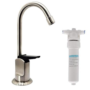 Imagem de Torneira dispensadora de água pura estilo Touch-Flo de 15 cm com unidade de filtro de água em linha sob a pia, A203F-20, aço inoxidável