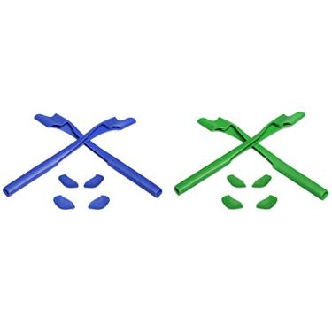 Imagem de Eye Opening Stuff Kits de borracha de substituição compatíveis com óculos de sol Oakley Half Jacket 2.0 OO9144/2.0 XL – Deep Blue & Green
