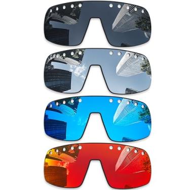 Imagem de Lentes de reposição espelhadas polarizadas premium Combime 8 para óculos de sol Oakley Sutro Vented OO9406 - preto + prata espelhado + espelho azul + espelho vermelho fogo, Preto prateado azulado, One