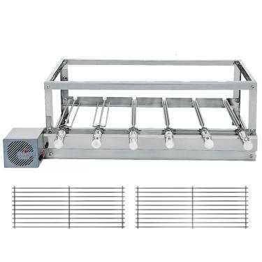 Imagem de Churrasqueira Gira Grill Artinox - 100% Inox - 6 Espetos Giratórios + 2 Grelhas Móveis Auxiliares