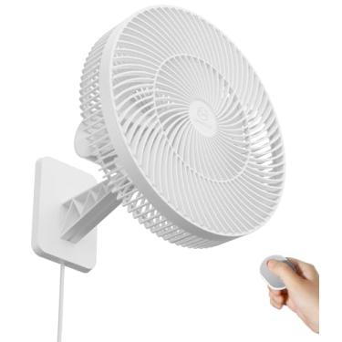 Imagem de LEMOISTAR Ventilador de Parede 12" com Controle Remoto, Oscilação 90°, 4 Velocidades, Timer, Inclinação Ajustável, Cabo 2,5m, Silencioso para Casa, Quarto, Academia, Escritório, RV - Branco