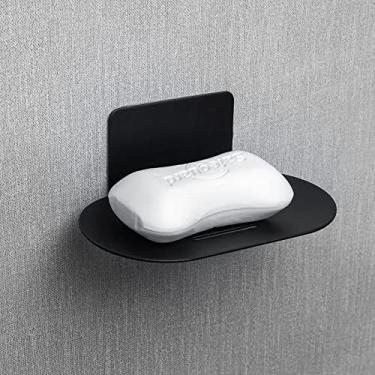 Imagem de LUEXBOX Saboneteira Para Chuveiro, Suporte Autoadesivo Com 3 Compartimentos Banheiro, De Chuveiro Parede, Bandeja Aço Inoxidável Adesivo Na Parte Traseira (Preto)