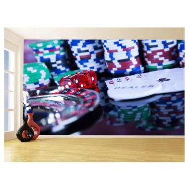 Imagem de Papel De Parede 3D Salão De Jogos Cartas Poker 3,5M Jcs80 - Você Decor