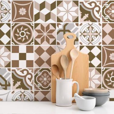 Imagem de Adesivo de Azulejo Cozinha Geometrico 20x20cm 12un - Quartinhos
