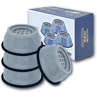 Imagem de HomeVibes Cancelamento de ruído, suporte para máquina de lavar com absorção de choque, redução de ruído, antiderrapante, antiderrapante, borracha antivibração, lavadora de secadora, almofadas de pés