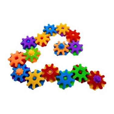 Imagem de Gira Gira 15 Pecas Pakitoys Engrenagens Coloridas de Encaixar e Girar Brinquedo Educativo Recreativo