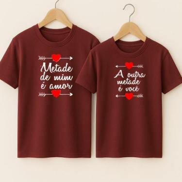 Imagem de Camiseta Estampa Metade de Mim É Amor A Outra Metade É Você Romântico 