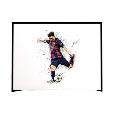 Imagem de Lionel Messi Mbappé Neymar Abstrato Aquarela Atleta Pintura Em Tela Ar