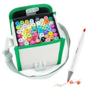 Imagem de Marcadores Canetas Artísticas Classic 48 Cores, à Base de Álcool com Dupla Ponta Pincel e Chanfrada