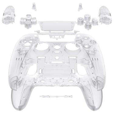 Imagem de eXtremeRate Conjunto Completo Com Botões, Capa Para Touchpad Compatível Controle Ps5 Edge, Acabamento Decorativo Transparente E Personalizado Substituição, Placas Frontais Traseiras