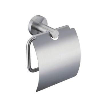 Imagem de Conjunto de banheiro em níquel escovado - porta-papel, barra para toalhas e gancho para roupão | Aço inoxidável fosco, 5 peças, porta-papel