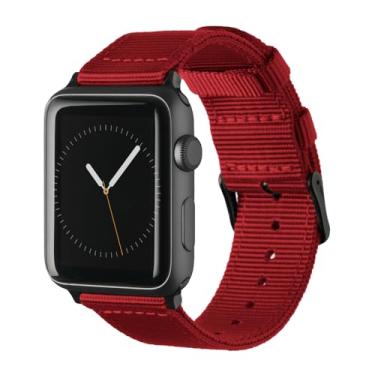Imagem de Archer Watch Straps - Pulseiras de substituição de nylon premium para Apple Watch (vermelho, preto, 44/45/46/49 mm)