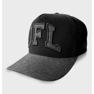 Imagem de Boné Snapback Preto com Glitter Cinza