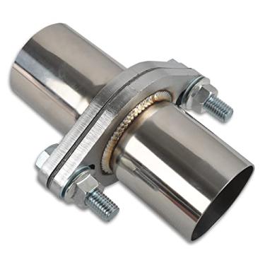 Imagem de FGJQEFG Kit de reparo de tubos de reparo rápido com parafusos de flange de exaustão com junta e ferragens, 2,25" OD 2 parafusos T304 aço inoxidável kit de substituição universal de flange