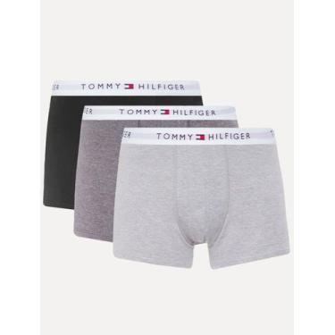 Imagem de Cueca Tommy Hilfiger Cotton Stretch Trunk Preta Cinza Grafite Pack 3UN