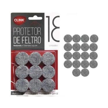 Imagem de Feltro Adesivo 18un protetor pé Cadeira Sofá Redondo 2,5cm - clink