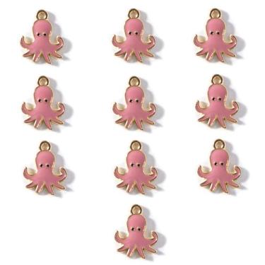 Imagem de Gierzijia 10 peças de pingentes de polvo para fabricação de joias, pingentes de polvo de desenho animado esmaltado para brinco, colar, pulseira, chaveiro, suprimentos de artesanato, acessórios para